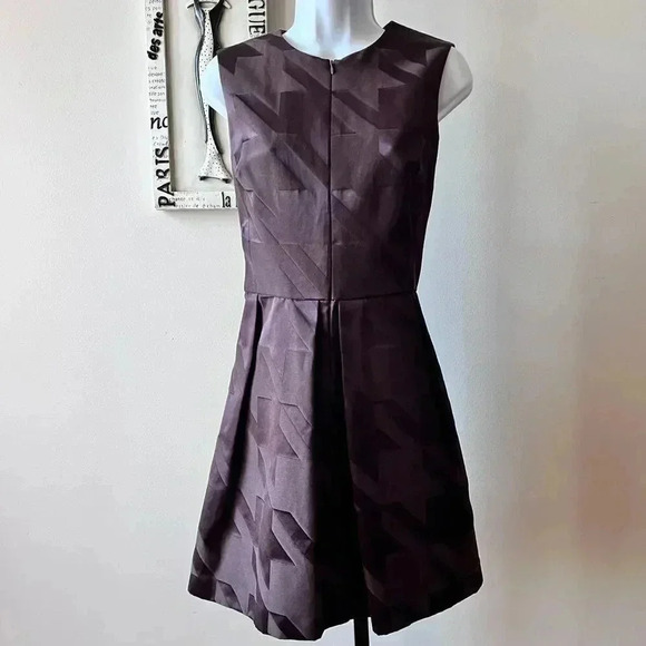 Vintage 90s Cynthia Rowley Brown Houndstooth Two Piece Dress Coat Suit Size 12 L - Picture 2 of 16